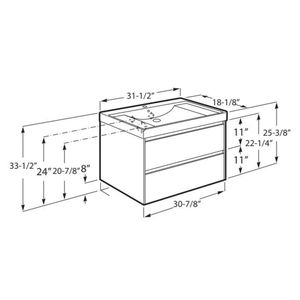Mueble con Cubierta 2 cajones Mate Ona Unik Gris 800x460x645mm