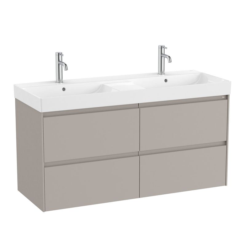Baños-Mueble-con-Cubierta-doble-4-cajones-Mate-Ona-Unik-Gris-1200x460x645mm