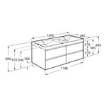 Baños-Mueble-con-Cubierta-doble-4-cajones-Mate-Ona-Unik-Gris-1200x460x645mm