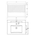 Baños-Mueble-de-Baño-Queen-Cajon-y-Repisa-con-Lavamanos-y-Fijaciones-Choco-700-mm