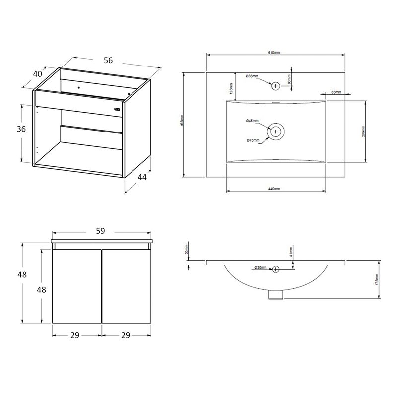 Baños-Mueble-de-Baño-King-Simple-600-2-Puertas-Softclose-Gales-Con-Lavamanos