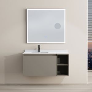 Mueble de Baño Princess 1 Cajón y Repisa Lateral Grey Moka 800x470x500mm