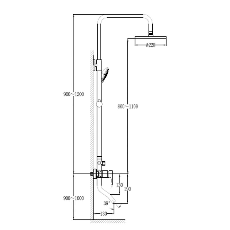 Baños-Columna-Tina-Urban-Con-Set-Soporte-Ducha-Gun-Grey