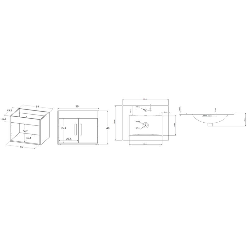 Baños-Mueble-de-Baño-Dustry-Suspendido-Cafe-con-Lavamanos-y-2-puertas-600x500x460-mm