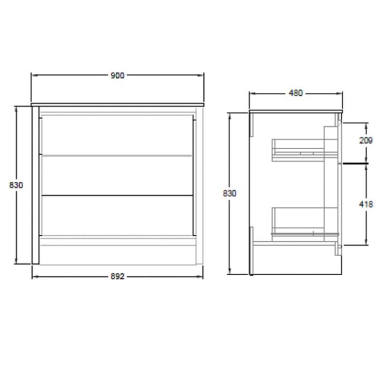 Baños-Mueble-De-Baño-Avant-90-Cm-2-Cajones-Deep-Blue-con-Lavamanos