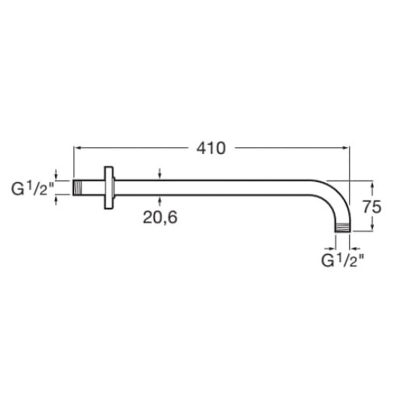 Baños-Brazo-Ducha-Pared-40-Cm-A5B0250NB0-Negro-Mate