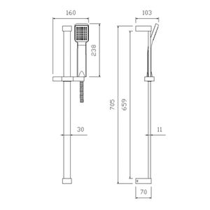Set Barra Ducha Trento Cromo