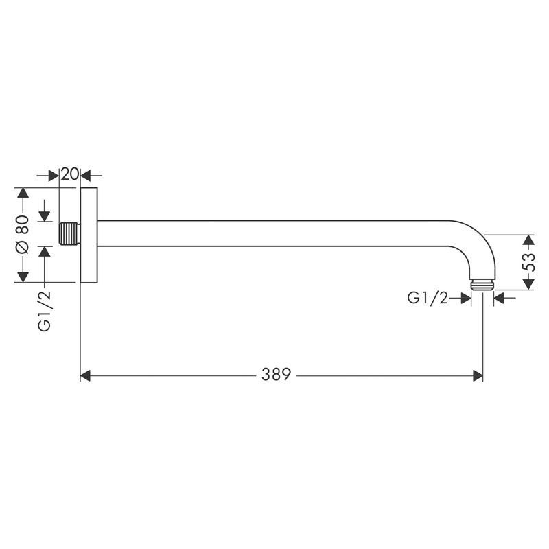 Baños-Brazo-de-Ducha-Mural-Hansgrohe-Blanco-Mate-389-mm