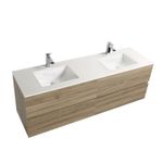 Baños-Mueble-de-Baño-Rain-Doble-Cubierta-Quarztone-Blanco-con-Lavamanos-Bajo-Cubierta-y-Desague-Base-Cart-Oak-1800-mm