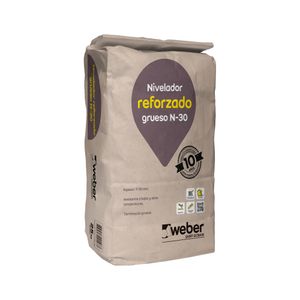 Mortero Nivelador Reforzado Grueso N30 Saco 25 Kg