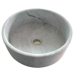 Lavamanos de Sobreponer Sevilla White Marble Con Desagüe 36x36x12 cm
