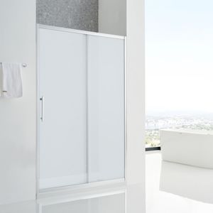 Mampara Ducha de Vidrio Templado Cromado Aura Perfil Dusted 1200x1950mm