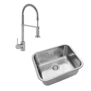 Pack Lavaplatos Simple G50 con Griferia Cocina Roma Extraible Cromo