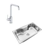 Cocina-Pack-Lavaplatos-Simple-Luxor-SI85A-con-Griferia-Cocina-Level-Cromo