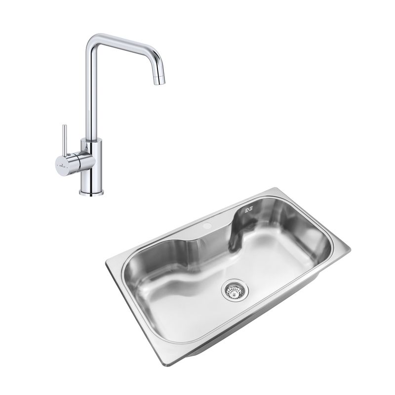Cocina-Pack-Lavaplatos-Simple-Luxor-SI85A-con-Griferia-Cocina-Level-Cromo