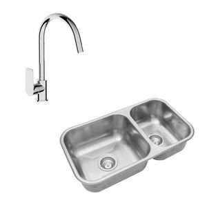 Pack Lavaplatos Doble R37 con Grifería Cocina Urban Cromo