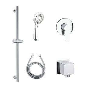 Pack Barra Ducha con Ducha Fono Flexible y Mezclador Cromo