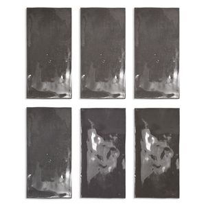 Cerámica Muro Fez Graphite Brillante 6.2x12.5 cm