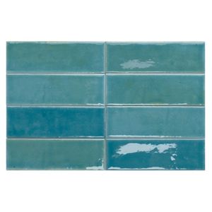 Cerámica Muro Colour Notes Azur Azul Brillante 4x12.5 cm
