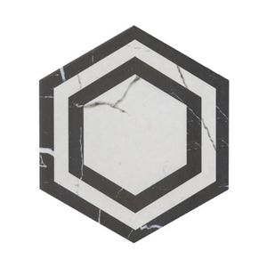 Gres Porcelánico Hexagon Calacatta Decor Marquina Mate 20x23 cm