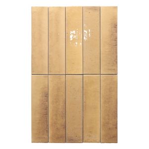 Porcelanato Nomad Ochre Amarillo Brillante 6x24 cm