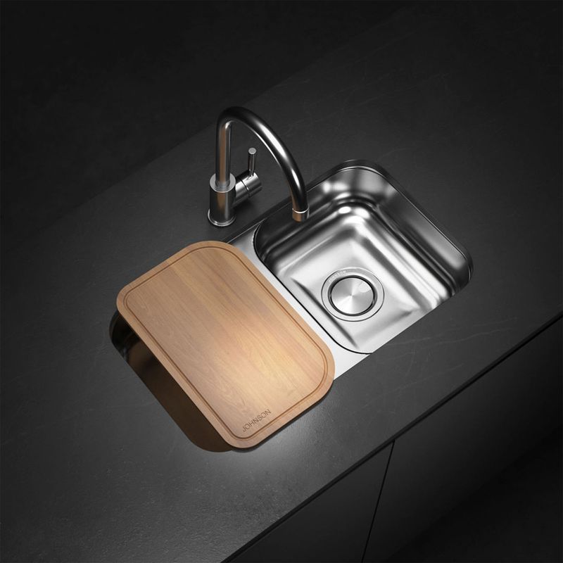 Cocina-Lavaplatos-Doble-C28-18-Rectangular-Bajo-Cubierta-con-Rebalse-Cromado