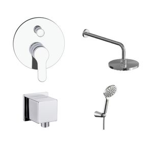 Pack Ducha Fija con Mezclador y Soporte de Ducha Cromo