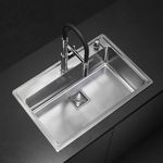 Cocina-Lavaplatos-Simple-Quadra-Max-Q71A-Sobre-Bajo-Cubierta-Cromado