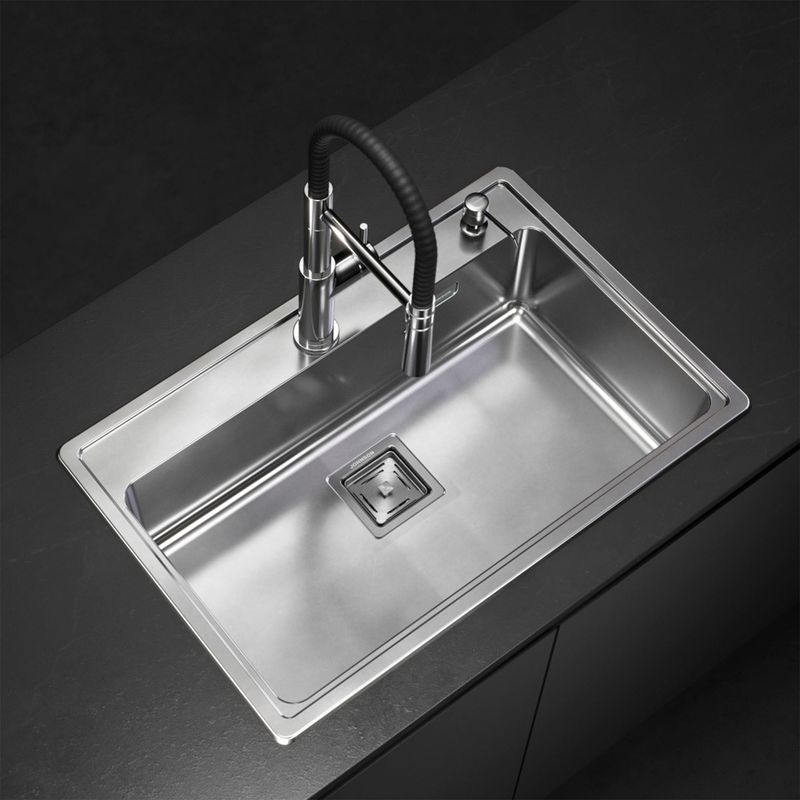 Cocina-Lavaplatos-Simple-Quadra-Max-Q71A-Sobre-Bajo-Cubierta-Cromado