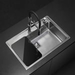 Cocina-Lavaplatos-Simple-Quadra-Max-Q71A-Sobre-Bajo-Cubierta-Cromado