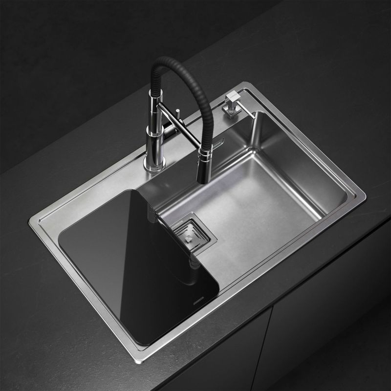 Cocina-Lavaplatos-Simple-Quadra-Max-Q71A-Sobre-Bajo-Cubierta-Cromado