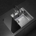 Cocina-Lavaplatos-Simple-Quadra-Max-Q71A-Sobre-Bajo-Cubierta-Cromado