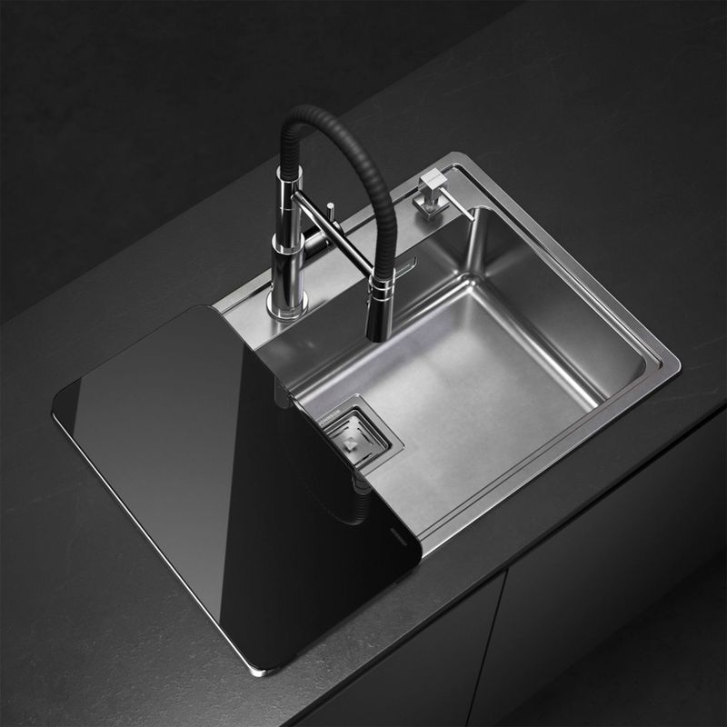 Cocina-Lavaplatos-Simple-Quadra-Max-Q71A-Sobre-Bajo-Cubierta-Cromado