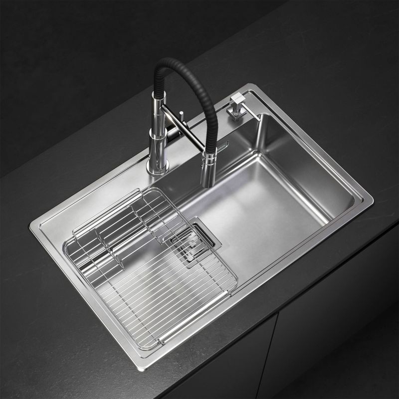 Cocina-Lavaplatos-Simple-Quadra-Max-Q71A-Sobre-Bajo-Cubierta-Cromado