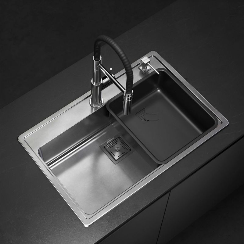Cocina-Lavaplatos-Simple-Quadra-Max-Q71A-Sobre-Bajo-Cubierta-Cromado