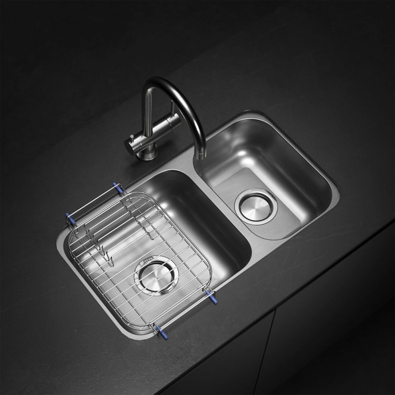 Cocina-Lavaplatos-Doble-R37-Rectangular-Bajo-Cubierta-con-Rebalse-Cromado