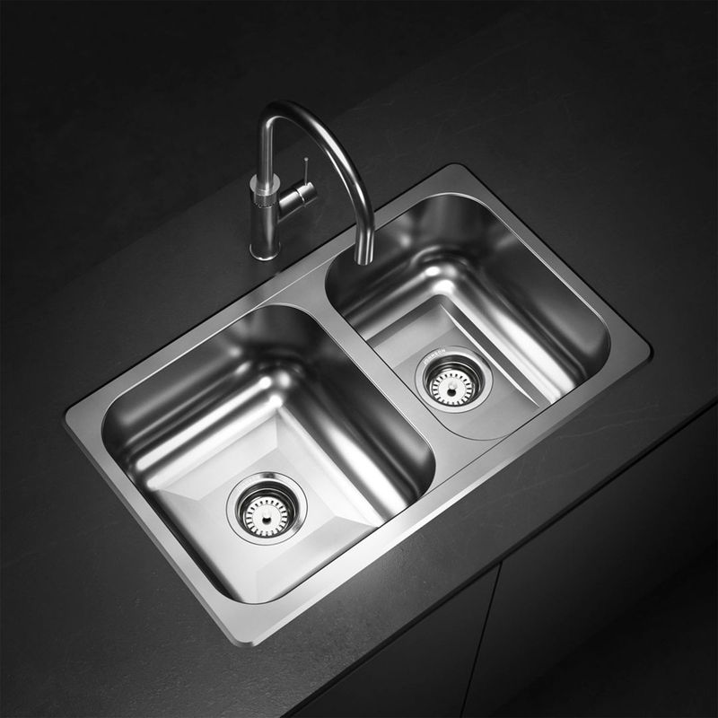 Cocina-Lavaplatos-Doble-R63-Rectangular-Bajo-Cubierta-con-Rebalse-Cromado