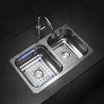 Cocina-Lavaplatos-Doble-R63-Rectangular-Bajo-Cubierta-con-Rebalse-Cromado