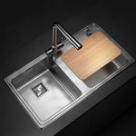 Cocina-Lavaplatos-Doble-Quadra-Q085A-Rectangular-con-Rebalse-Cromado