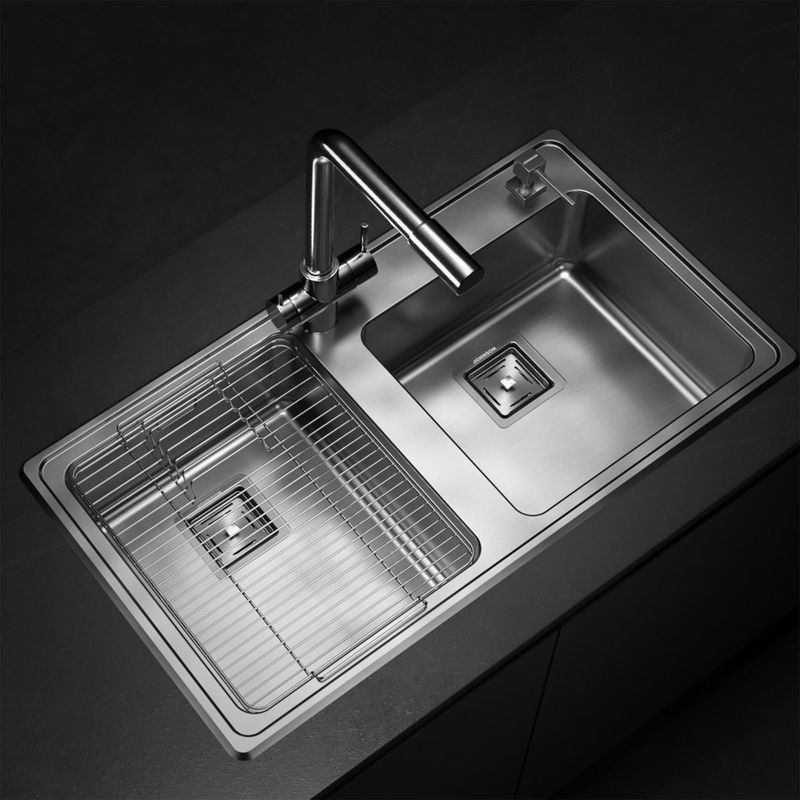 Cocina-Lavaplatos-Doble-Quadra-Q085A-Rectangular-con-Rebalse-Cromado