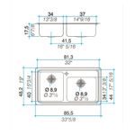 Cocina-Lavaplatos-Doble-Quadra-Q085A-Rectangular-con-Rebalse-Cromado