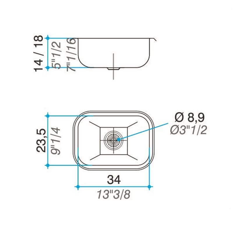 Cocina-Lavaplatos-Simple-T34-Rectangular-Bajo-Cubierta-con-Rebalse-Cromado