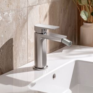 Grifería Bidé Luxor Coldstart S/Desagüe Brushed Nickel