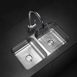 Cocina-Lavaplatos-Doble-C37-Rectangular-Bajo-Cubierta-con-Rebalse-Cromado