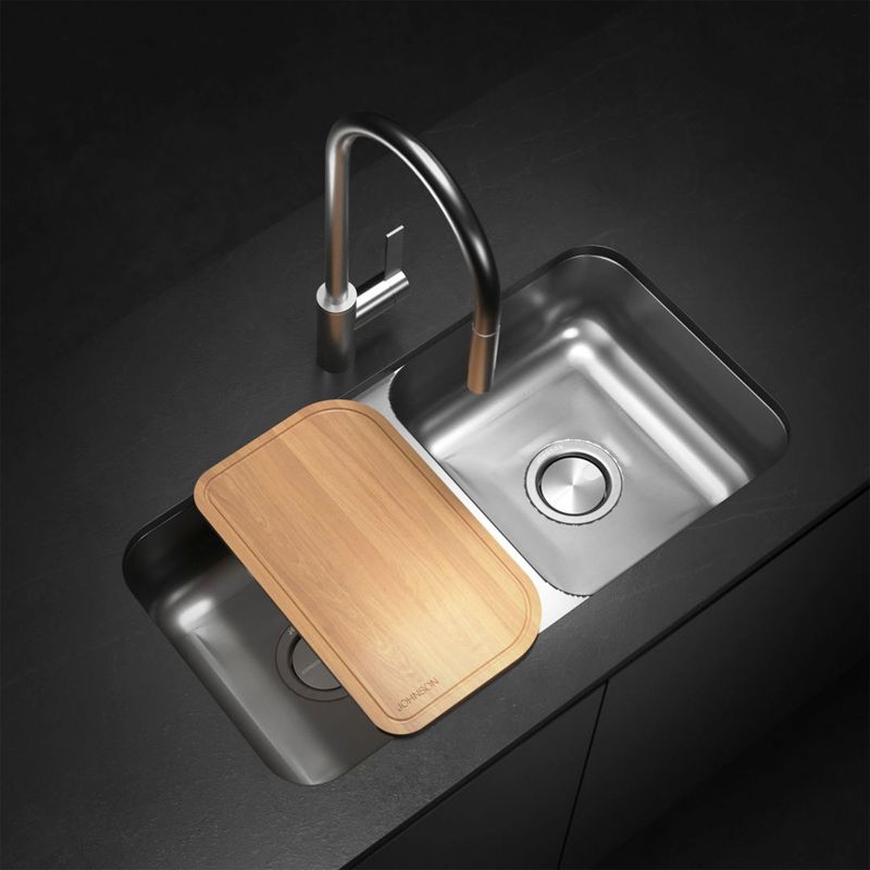 Cocina-Lavaplatos-Doble-C37-Rectangular-Bajo-Cubierta-con-Rebalse-Cromado