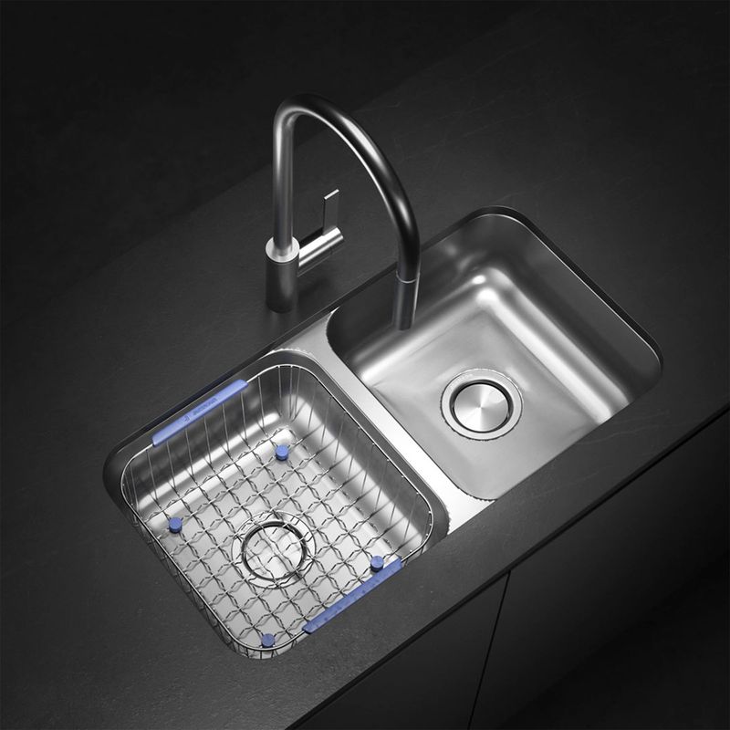 Cocina-Lavaplatos-Doble-C37-Rectangular-Bajo-Cubierta-con-Rebalse-Cromado