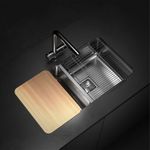 Cocina-Lavaplatos-Doble-Q76-Rectangular-Bajo-Cubierta-con-Rebalse-Cromado