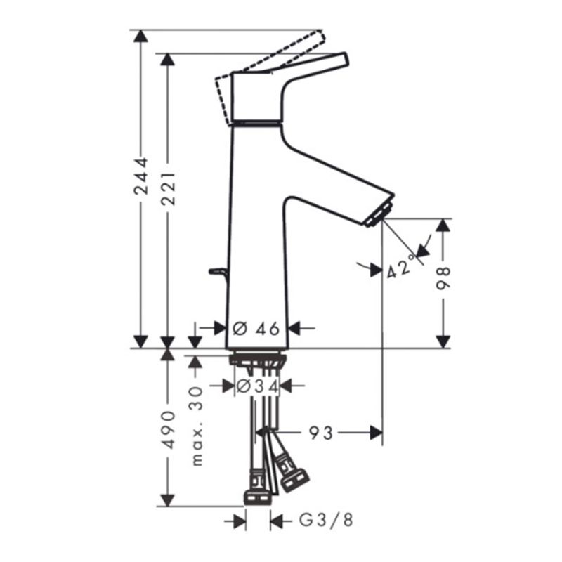 Baños-Griferia-Lavamanos-Talis-S-10-cm-C-Desague-Automatico-72020000-Cromo