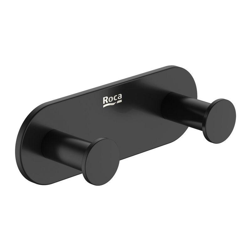 Baños-Percha-Doble-Hotel-s-Round-Negro-Mate-49x56mm