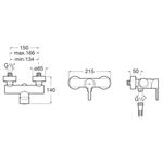 Baños-Mezclador-Monomando-Expuesto-con-Set-de-Ducha-1-Via-Naia-Cromado-140x215x65-mm